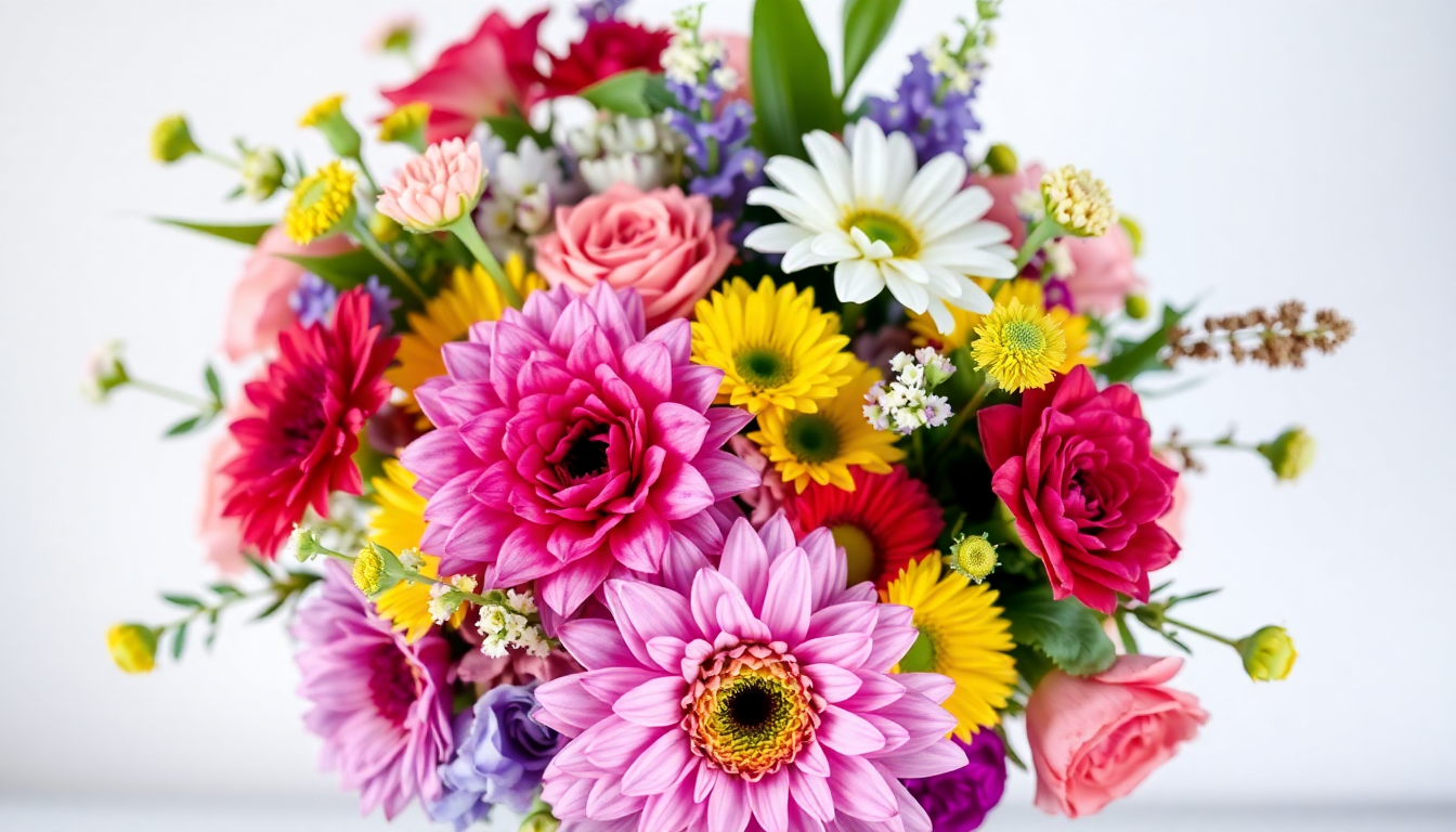 A vibrant array of flowers for bouquet creation