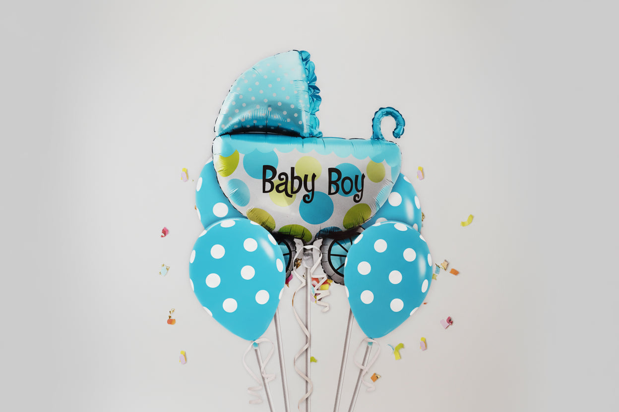 Set of balloons with 'Baby Boy' text