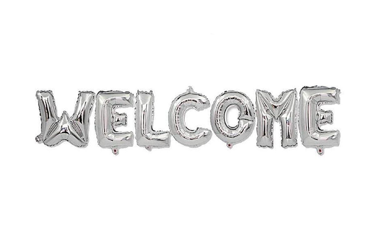 Silver Welcome Balloon AIR