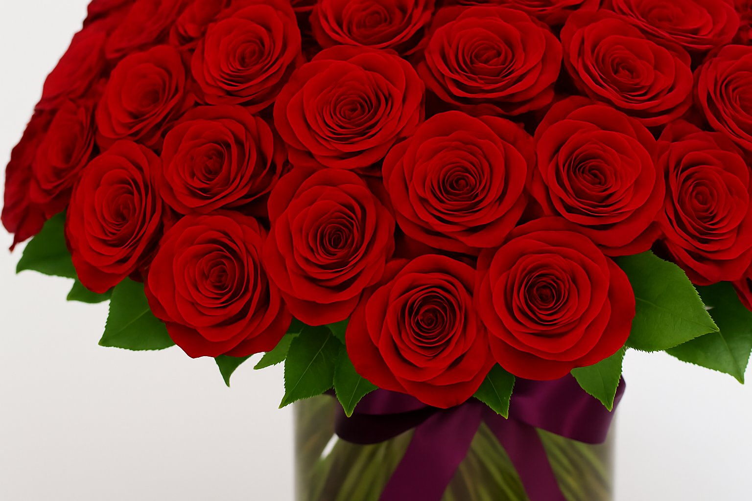 Close-up detail of red roses