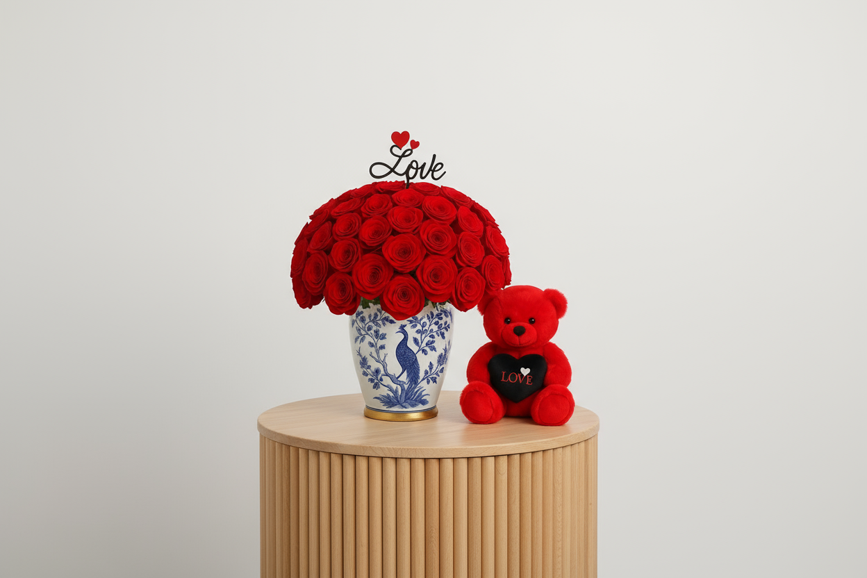 Enhanced Valentine's Day Rose Arrangement