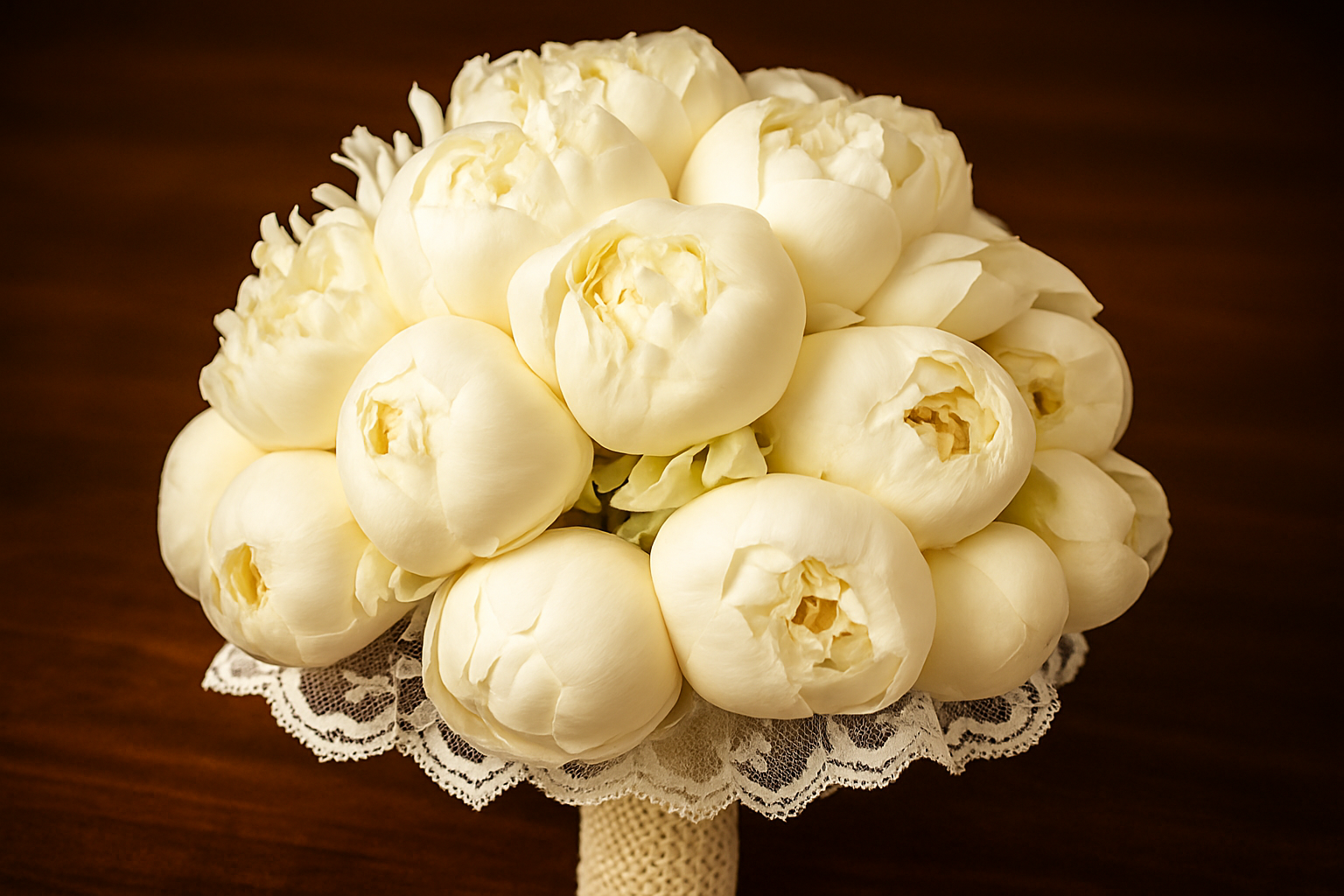 Enhanced white flower bouquet