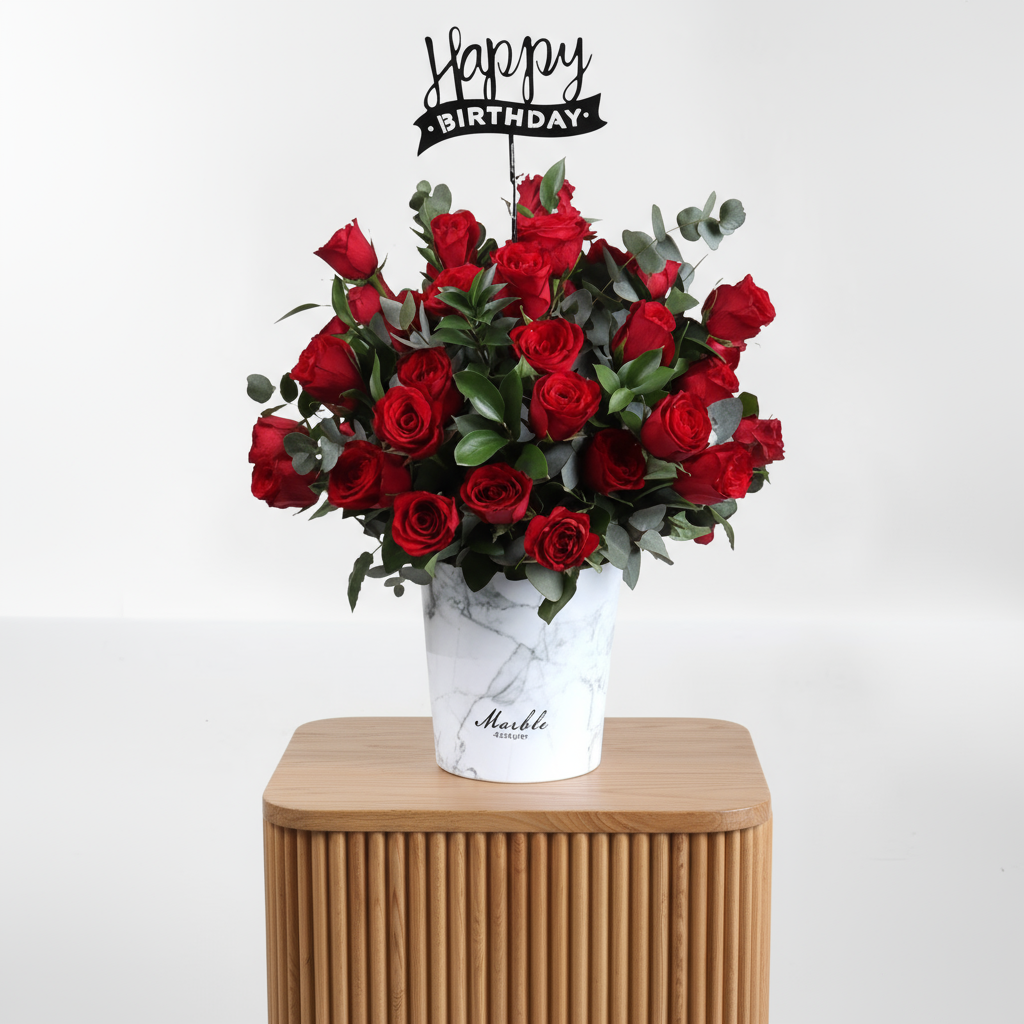 Birthday Red Roses Arrangement