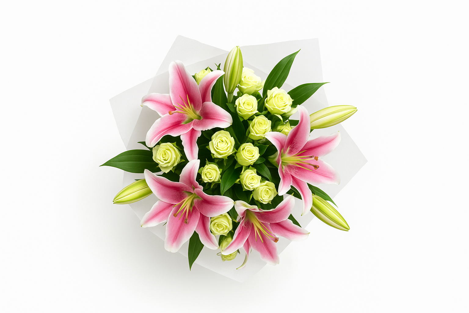 Three different angles of the flower bouquet