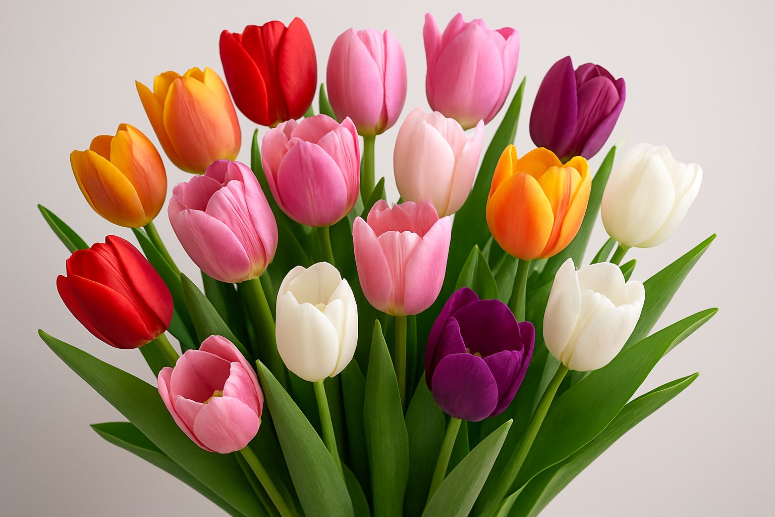 Vibrant tulip bouquet featuring red and white tulips, perfect for any celebration or gift