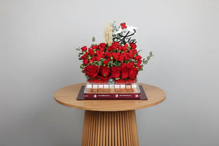 Valentines tray flowers