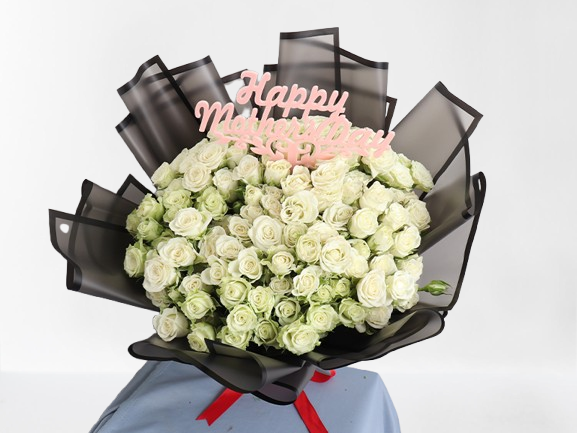 White Baby Roses 30 Pieces