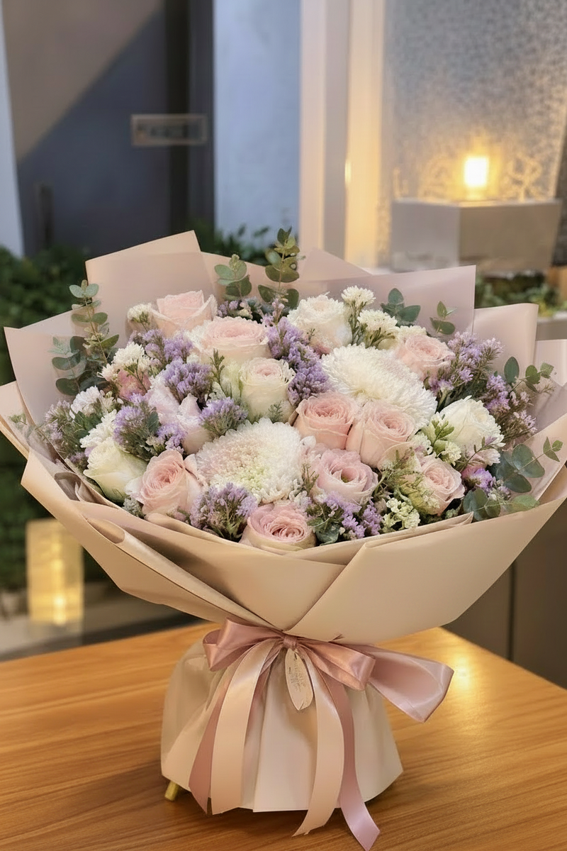 Romantic Pink Mix Flowers — توصيل زهور في نفس اليوم في الكويت