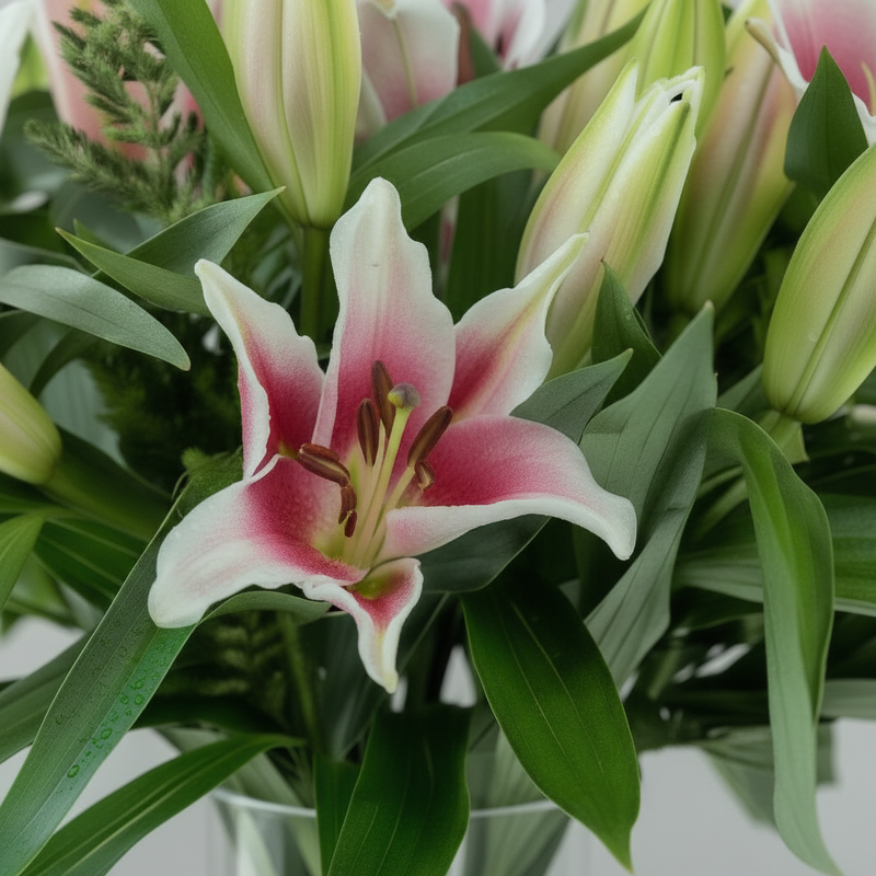 10 Pink Lilies - Detail Shot