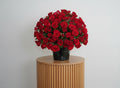 100 Red Roses Black Marble Flower Basket for elegant floral arrangements and special occasions