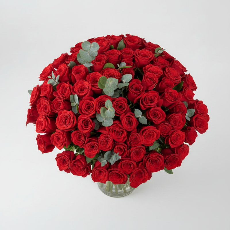 100 Red Roses Vase Variation 4