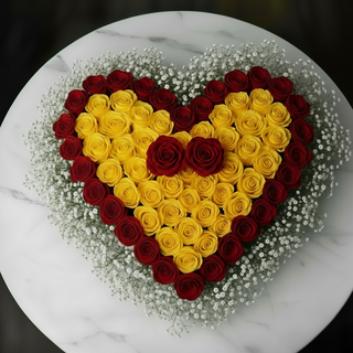 Yellow & Red Romantic Heart