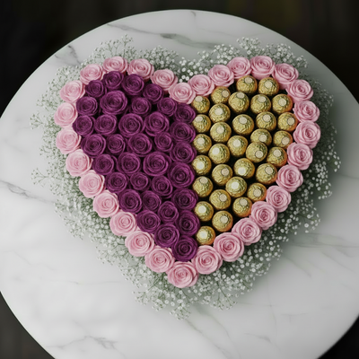 Purple Romantic heart flowers