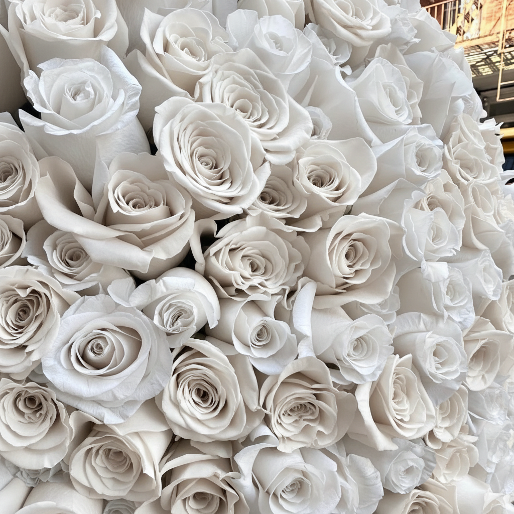 200 White Roses Luxury Bouquet - Premium Floral Gift Kuwait