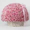 200 Pink Roses Basket