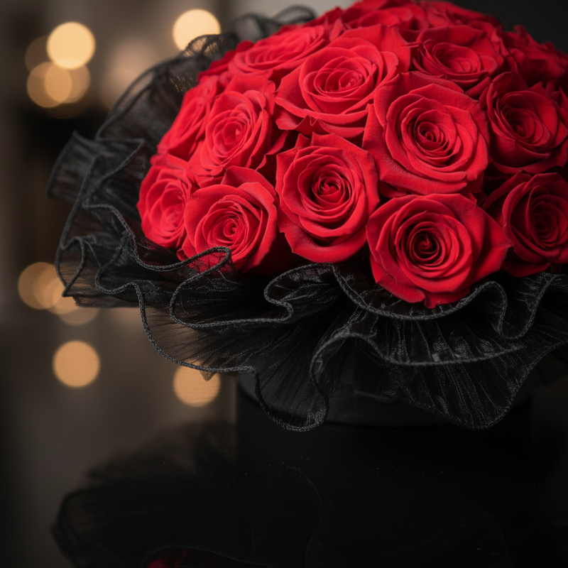 25 Red Roses Bouquet – Editorial Close-up