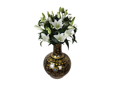 Black Gold Vase White Lilliam