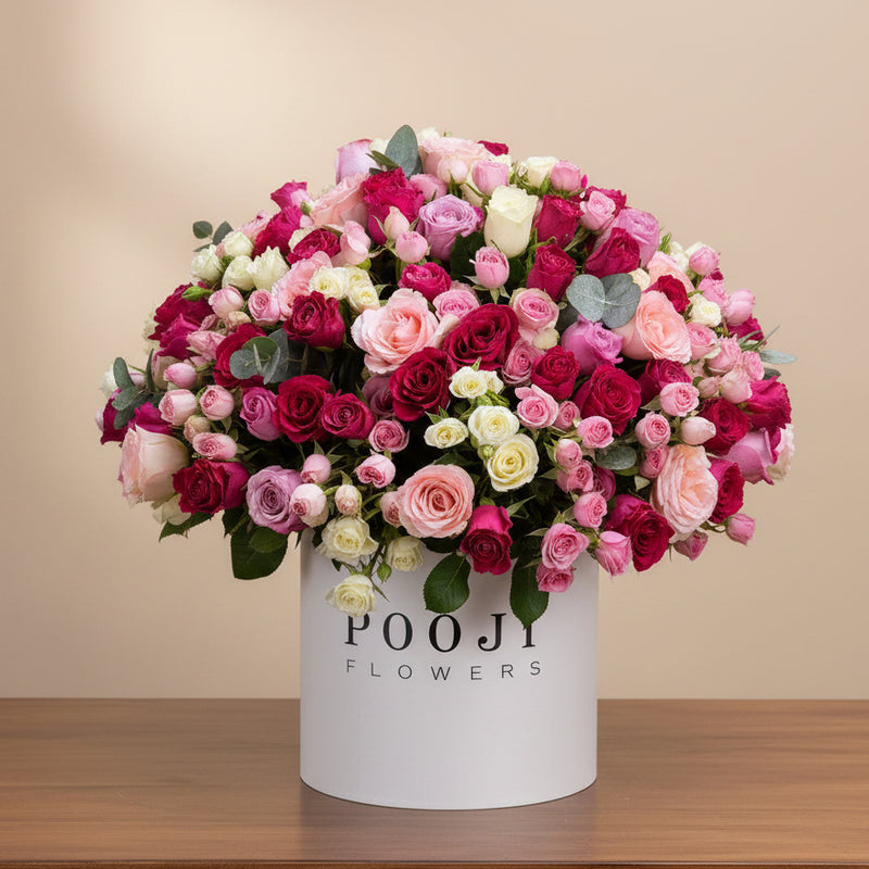 Luxury Mixed Roses Flower Box — same-day flower delivery in Kuwait