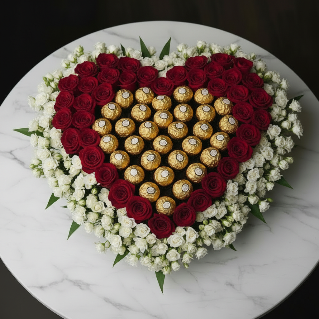Romantic mix flowers Heart