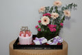Birthday Cake & Flowers Tray Gift Combo | Luxury Celebration Kuwait