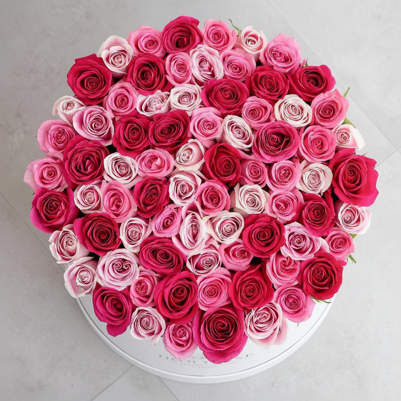 Blush Mixed Roses Luxury Flower Box — same-day flower delivery in Kuwait