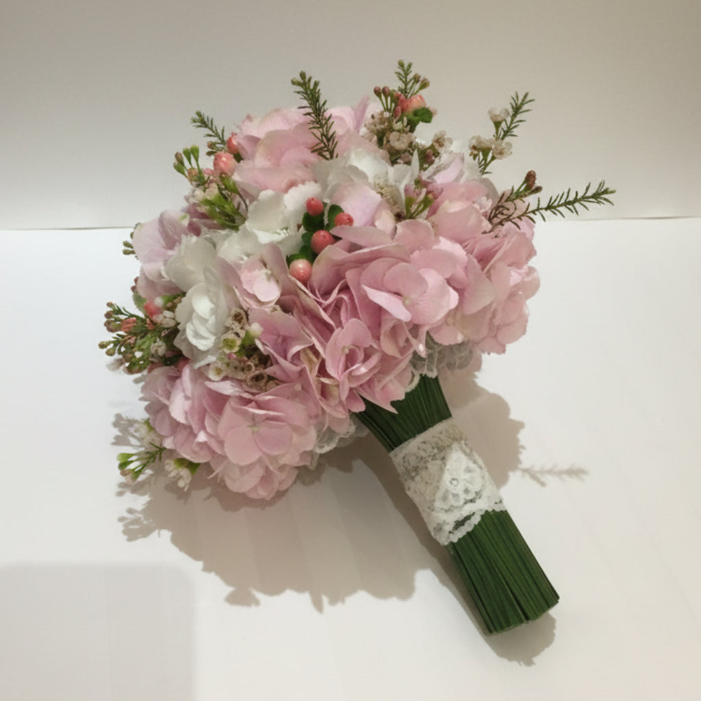 Bride Bouquet - Pink & White Hydrangea Mix