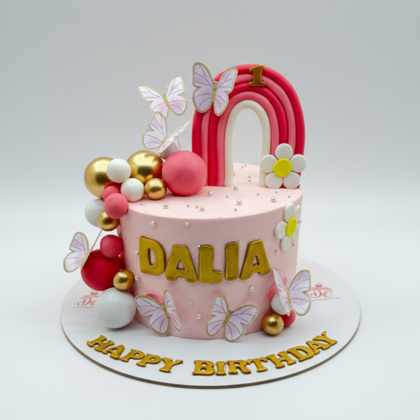 Butterfly & Rainbow Design Cake