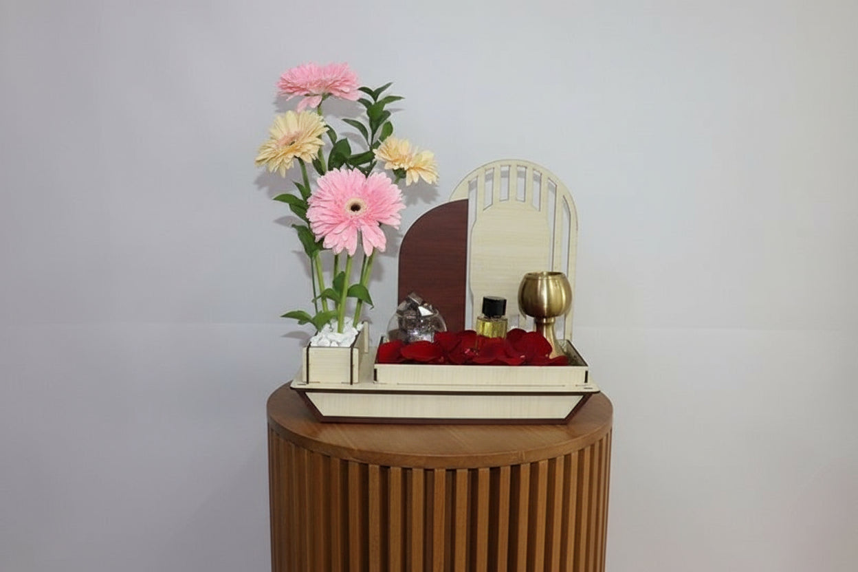 Elegant Pink & Peach Gerbera Gift Set