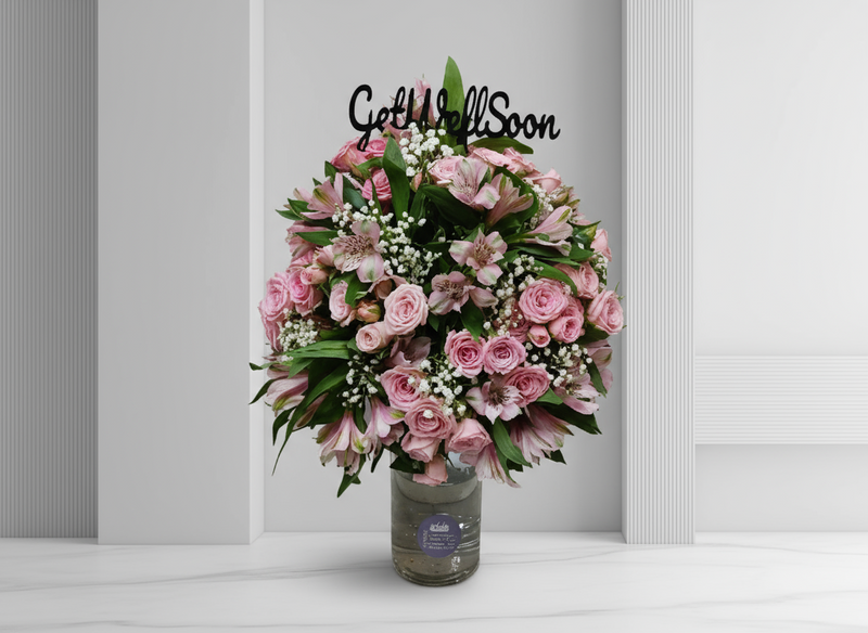 Healing Wishes Pink Rose Bouquet — same-day flower delivery in Kuwait