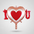 Heart-shaped balloon with 'I ❤️ U'