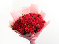 Red baby roses hand bouquet