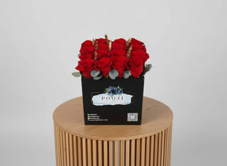 Red roses box flowers