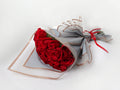 Flat red roses bouquet