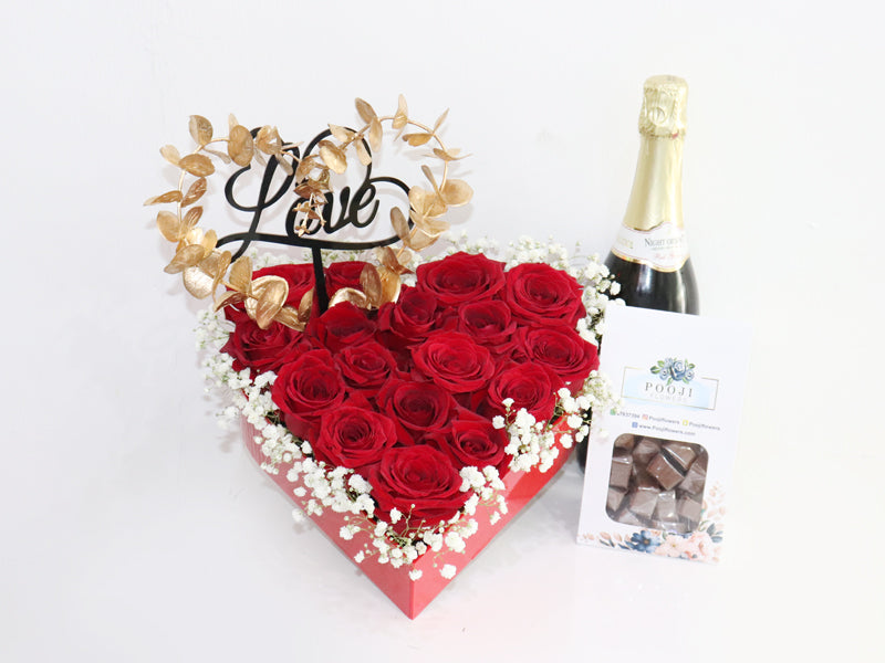 Red Heart night orient with chocolates