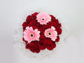 Hand bouquet pink red rose