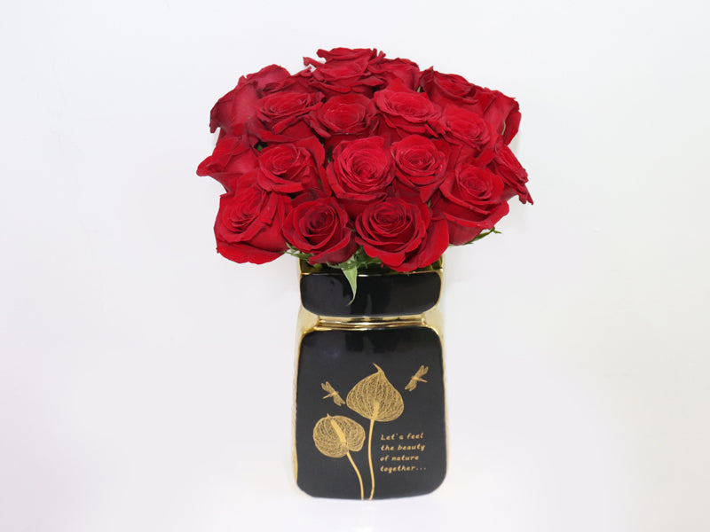 Black Gold Vase Red 25nos