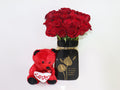 Teddy were red roses vase 05