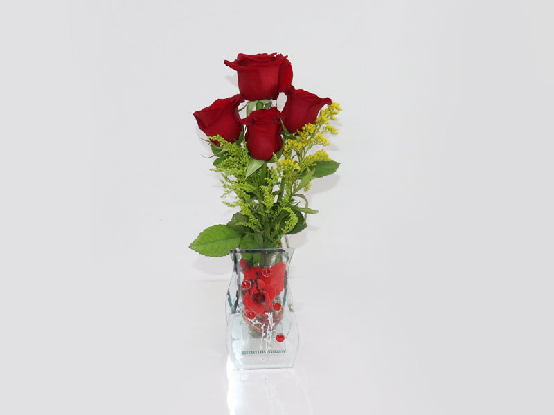Red Roses Vase 4nos