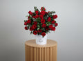 White Marble Arrangement Red Roses