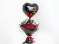 Valentine Balloon with Red Rose Bouquet