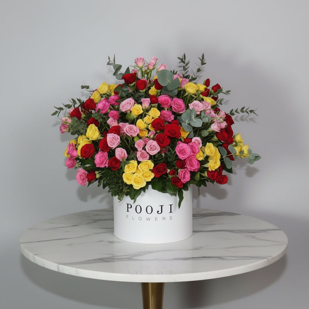 Luxury Mixed Roses in Flower Box