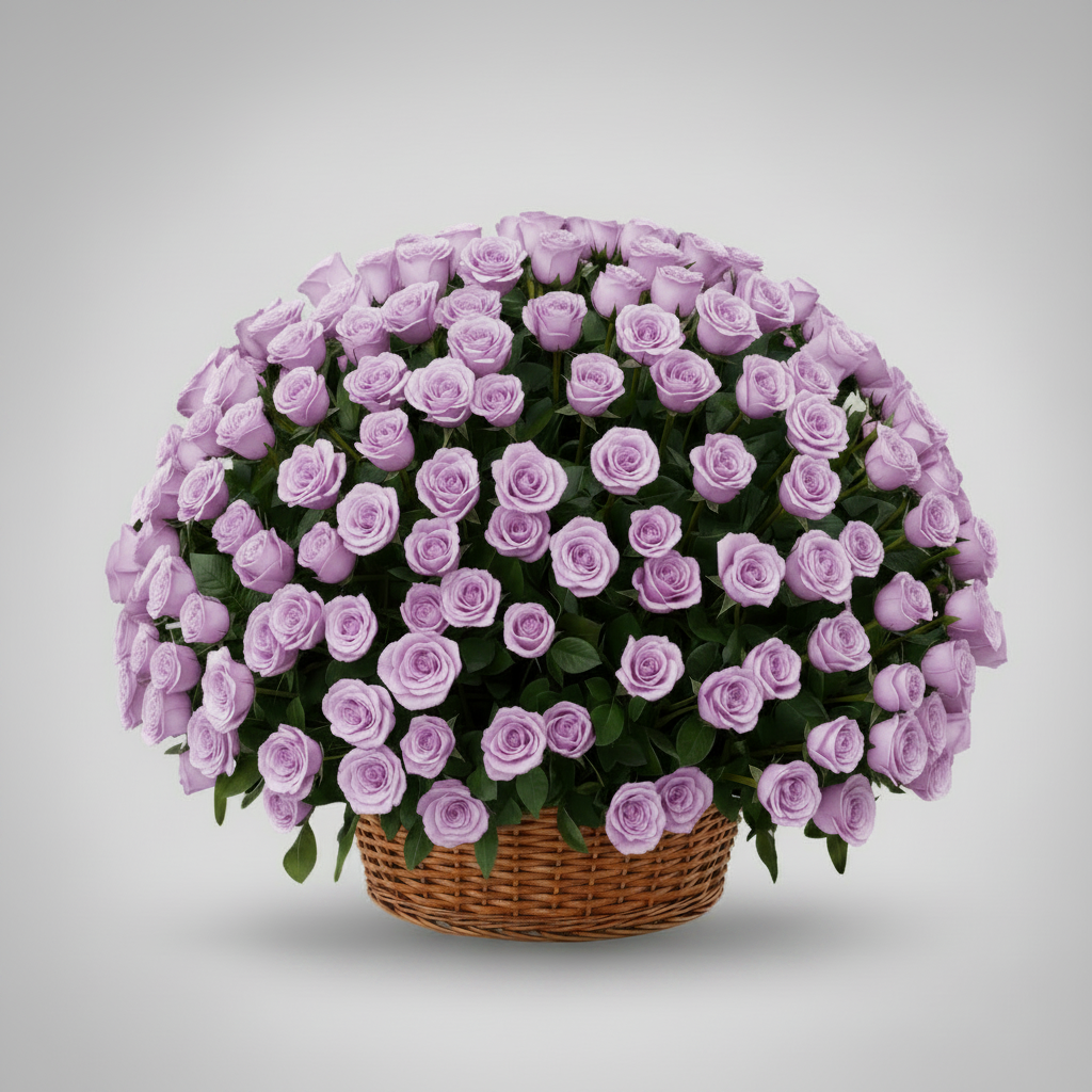 Purple Roses Arrangement 500