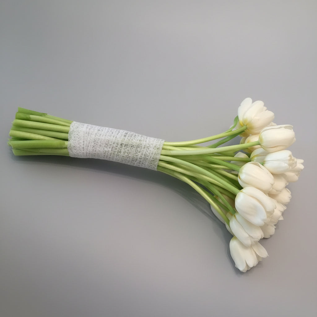 Luxury Tulip Bridal Bouquet - Premium White & Blush Arrangement