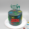 New Year's cake with 'Happy New Year' and '2026'