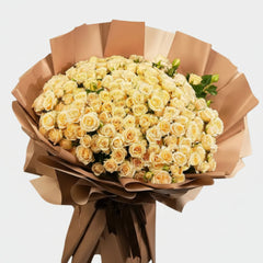 Peach Spray Roses Bouquet Kuwait | Luxury Flower Delivery | Pooji Flowers