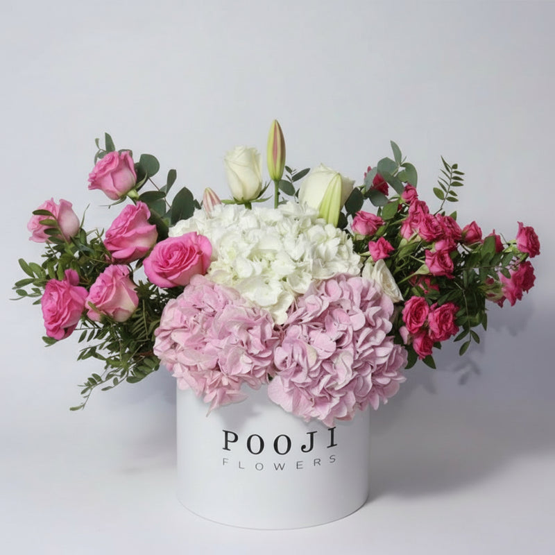 Pink Romance Luxury Flower Box — same-day flower delivery in Kuwait