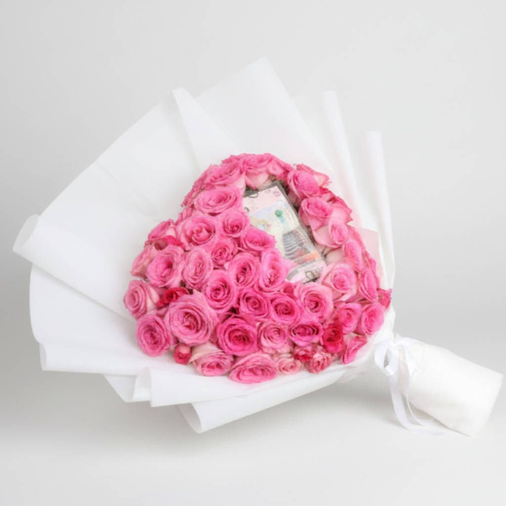 Pink Roses Heart with Money Box