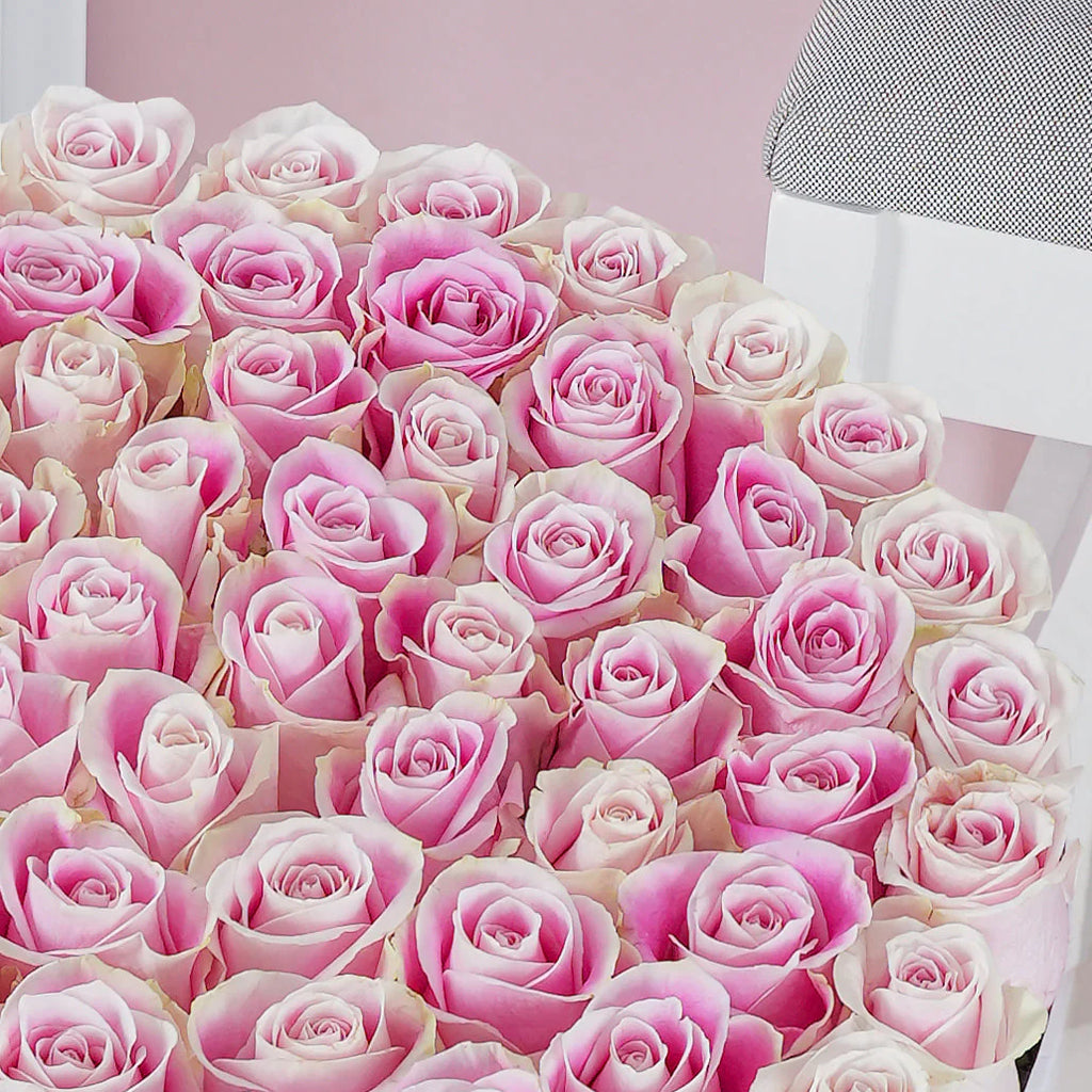 Pink Roses in Luxury Flower Box