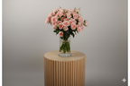 Premium Peach Roses in Vase | 25 Stems