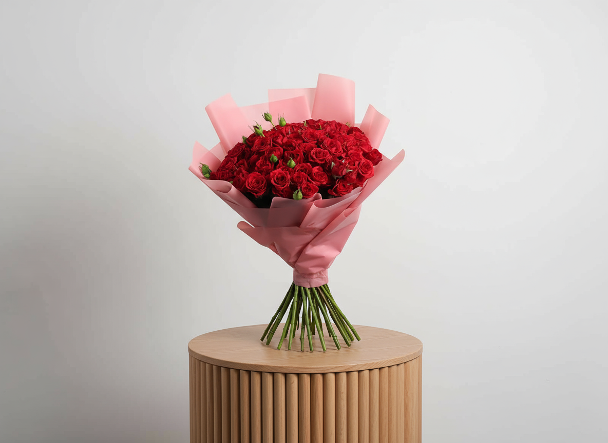 Baby Red Roses Red Baby Roses Bouquet 20 Pieces - Premium Fresh Flowers Kuwait | Pooji ...